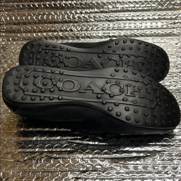 Coach Black Loafers with Silver Emblem - Picture 14 of 16